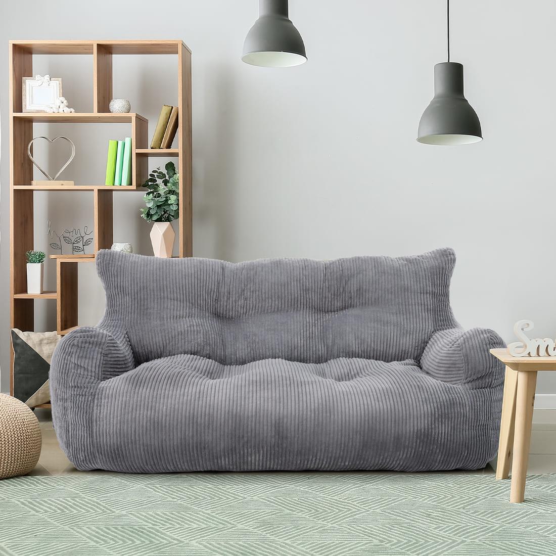 Pamapic 2-Seat Structured Big Bean Bag Chairs for Adult