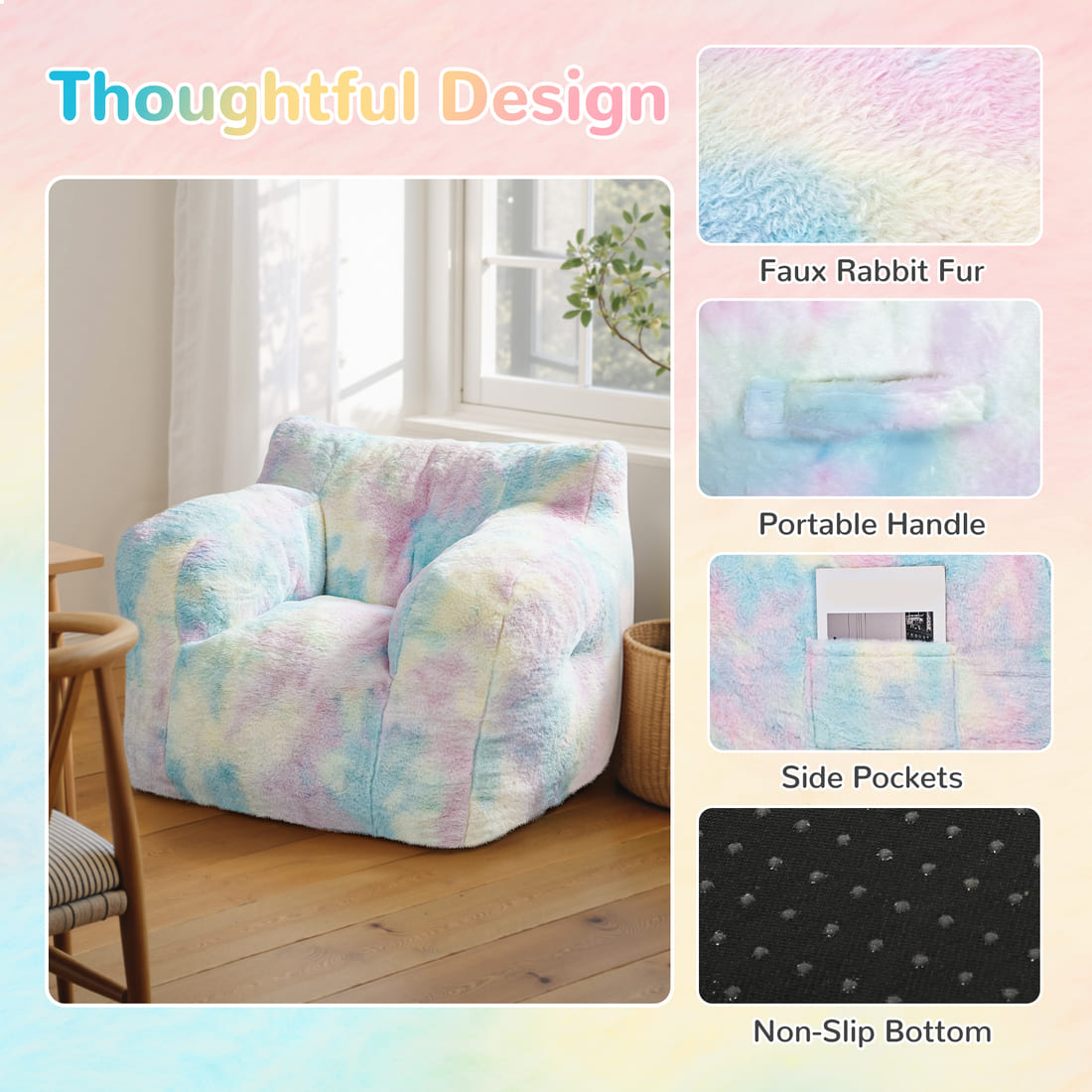 Pamapic Teens Bean Bag Chairs for Kids Gaming Playroom, Dorm & Reading Room