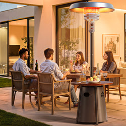 Pamapic 50,000 BTU Patio Propane Heater with 27.6" Round Table Design for Porch, Garden, Residential & Commercial Use