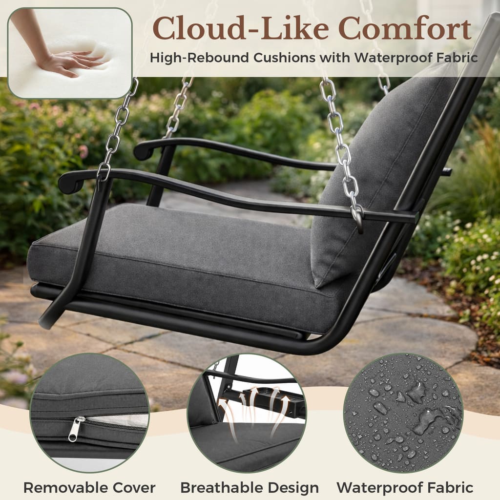 Forge Porch Swing Chair, 1-Seat