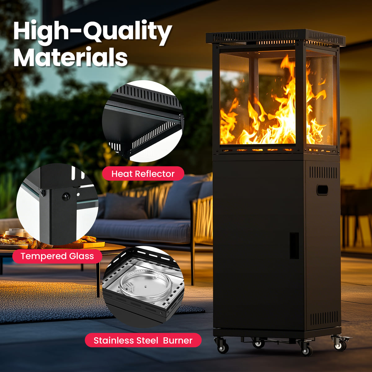Pyra Base Patio Heater, Vent Top