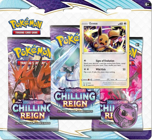 Pokemon: Sword & Shield - Chilling Reign 3-Booster Blister - Evee