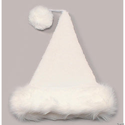 Plush Velvet Santa Hat - White