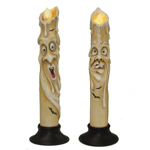 12" Haunted Candle With LED Light Tabletop Décor