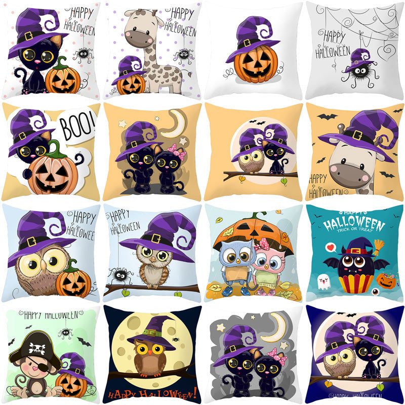 Halloween Pillow Case Halloween Pumpkin Owl Decorative