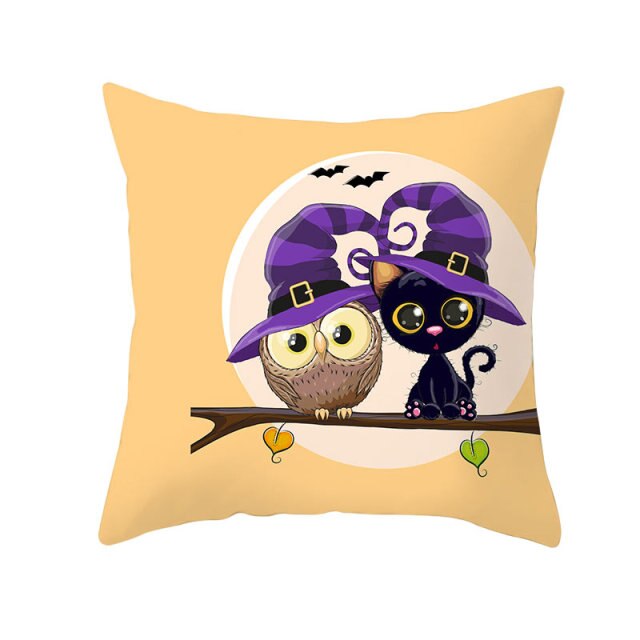 Halloween Pillow Case Halloween Pumpkin Owl Decorative