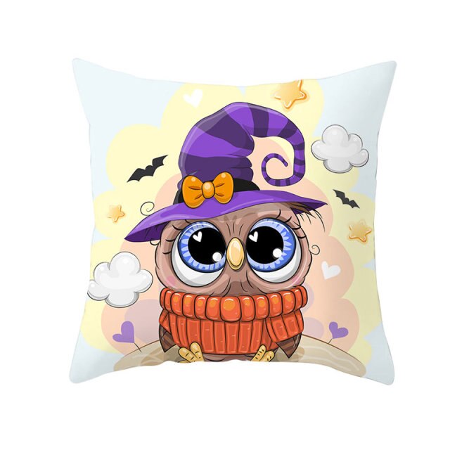 Halloween Pillow Case Halloween Pumpkin Owl Decorative