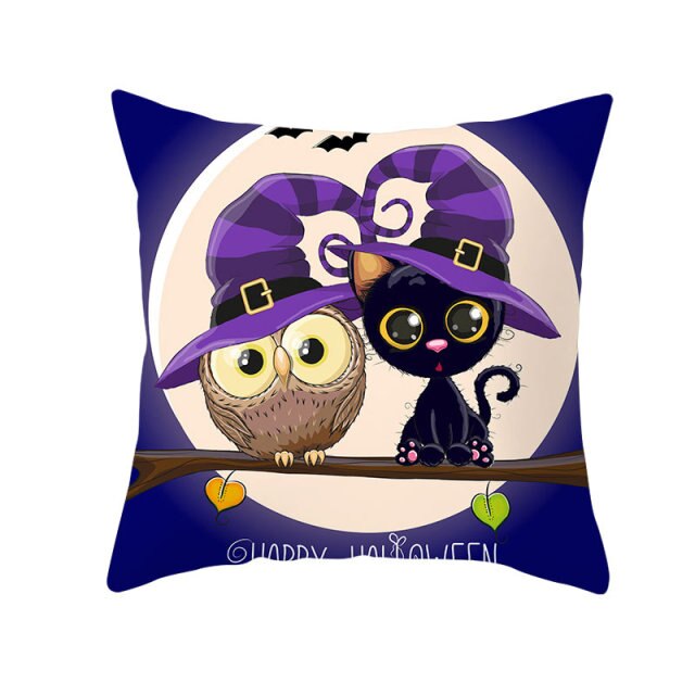 Halloween Pillow Case Halloween Pumpkin Owl Decorative