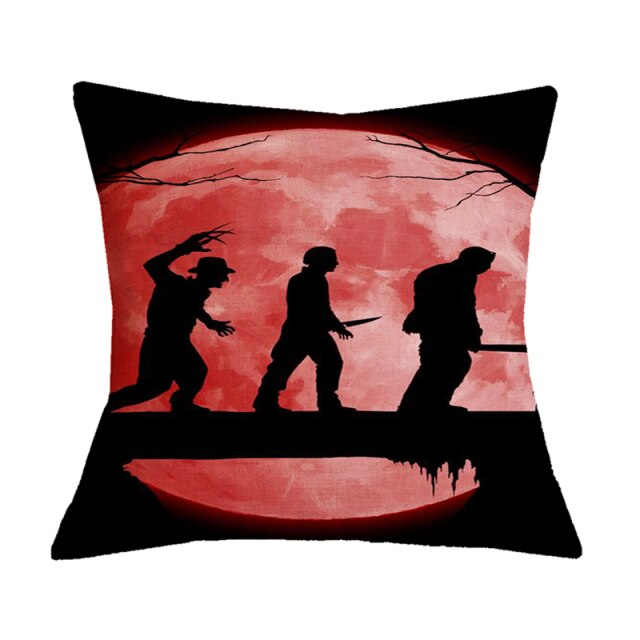 Scary Print Throw Pillow Cover