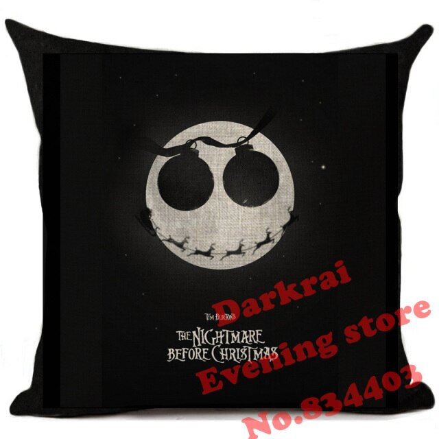 Nightmare Before Christmas Cartoon Skull Jack Printed Cushion