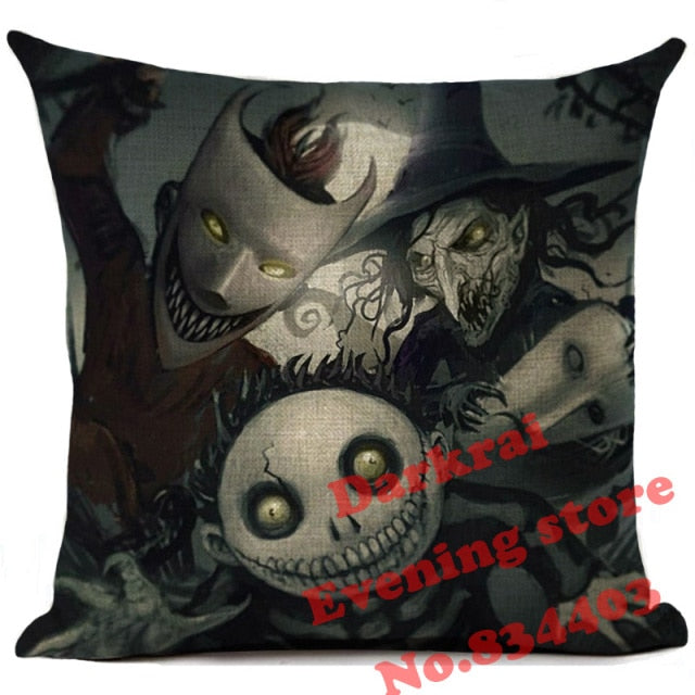 Nightmare Before Christmas Cartoon Skull Jack Printed Cushion