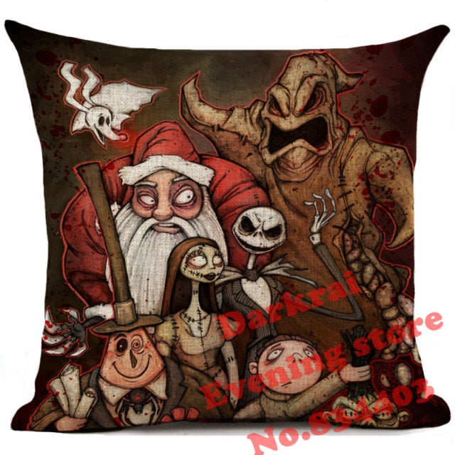 Nightmare Before Christmas Cartoon Skull Jack Printed Cushion