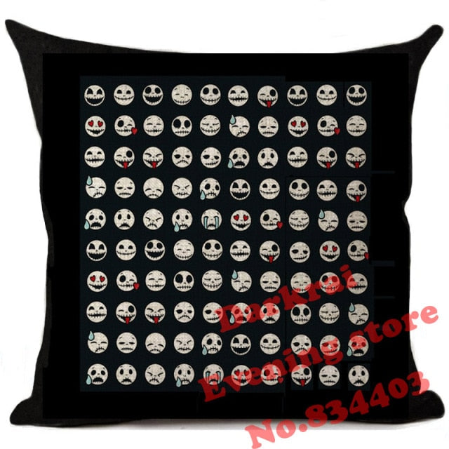 Nightmare Before Christmas Cartoon Skull Jack Printed Cushion