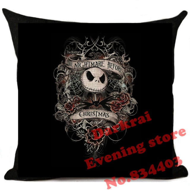 Nightmare Before Christmas Cartoon Skull Jack Printed Cushion
