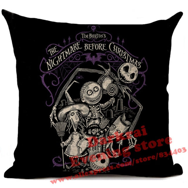 Nightmare Before Christmas Cartoon Skull Jack Printed Cushion