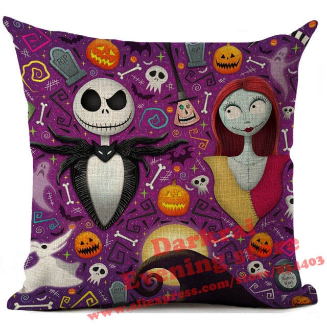 Nightmare Before Christmas Cartoon Skull Jack Printed Cushion