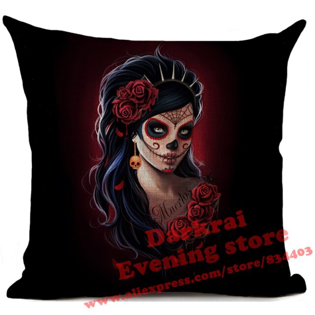 Day Of The Dead Halloween Cushion Cover