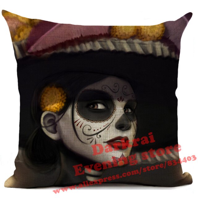 Day Of The Dead Halloween Cushion Cover