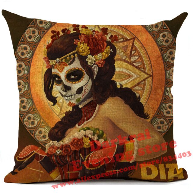 Day Of The Dead Halloween Cushion Cover