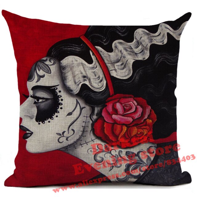Day Of The Dead Halloween Cushion Cover