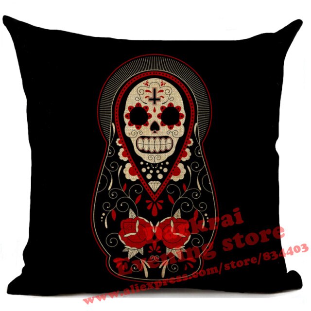 Day Of The Dead Halloween Cushion Cover