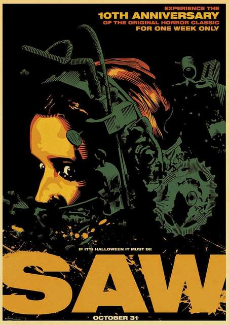 Vintage Saw Classic Horror Movie Poster