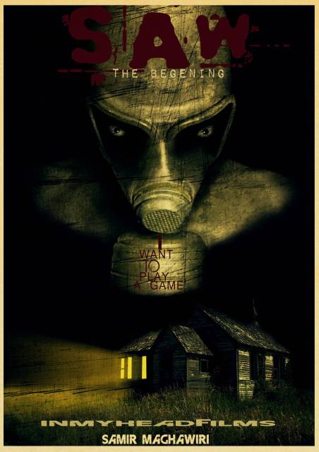 Vintage Saw Classic Horror Movie Poster