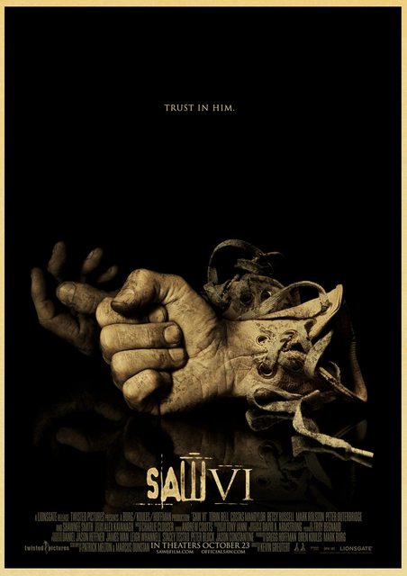 Vintage Saw Classic Horror Movie Poster