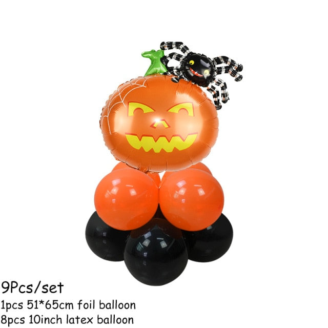 Halloween Pumpkin Ghost Spider Balloons