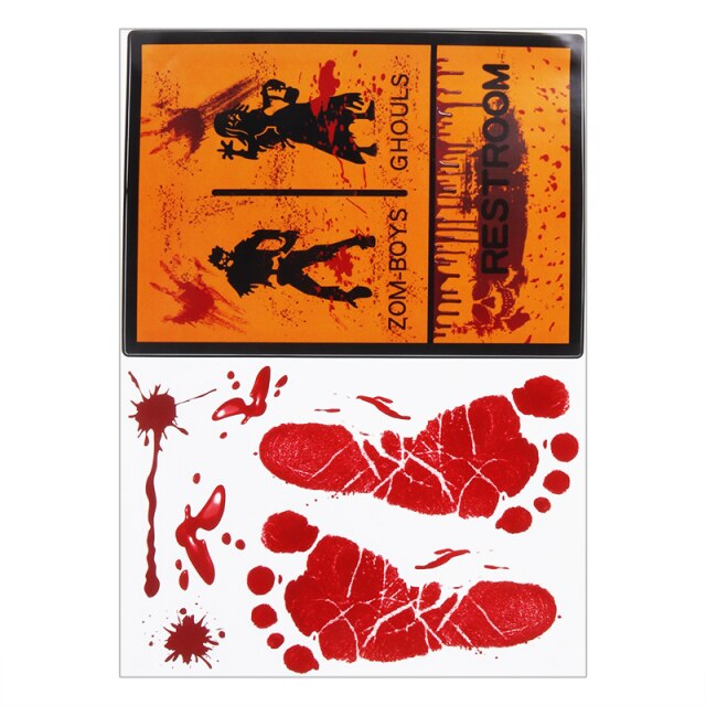 Bloody Handprint Halloween Stickers
