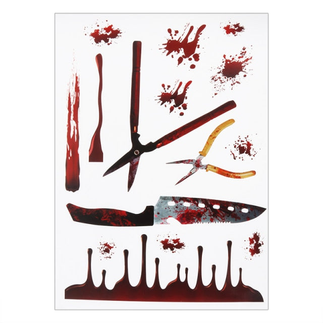 Bloody Handprint Halloween Stickers