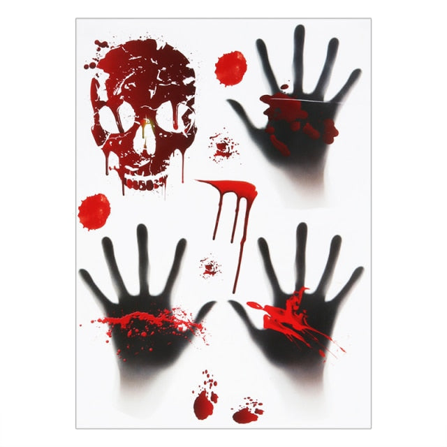 Bloody Handprint Halloween Stickers