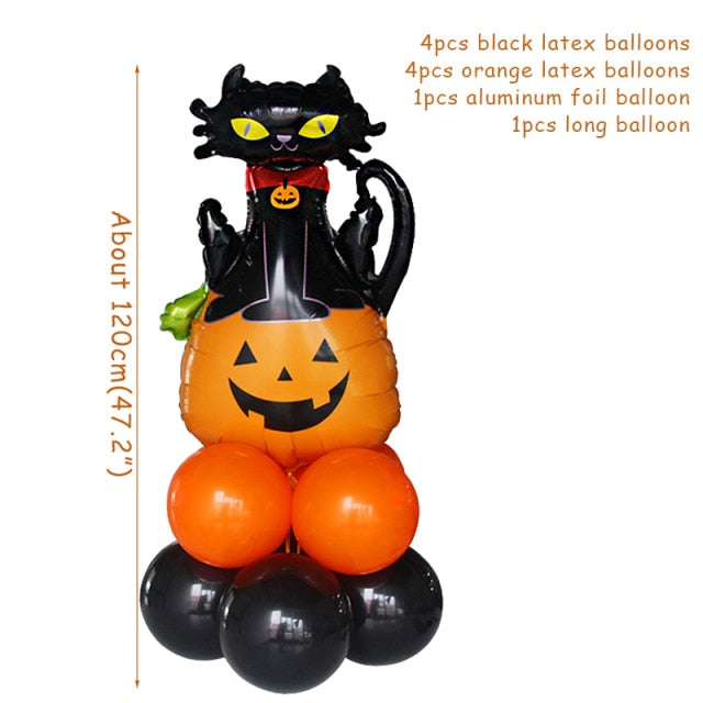 Halloween Pumpkin Ghost Witch Bat Foil Balloons