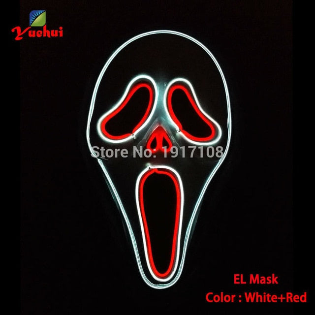 LED Neon Light Horror Masks Set