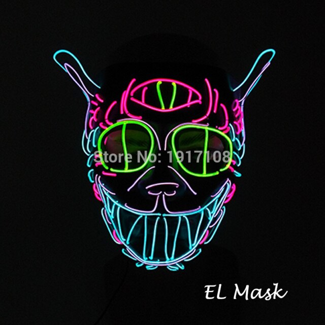 LED Neon Light Horror Masks Set