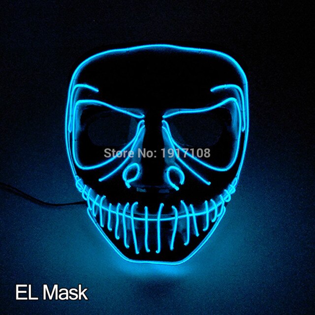 LED Neon Light Horror Masks Set