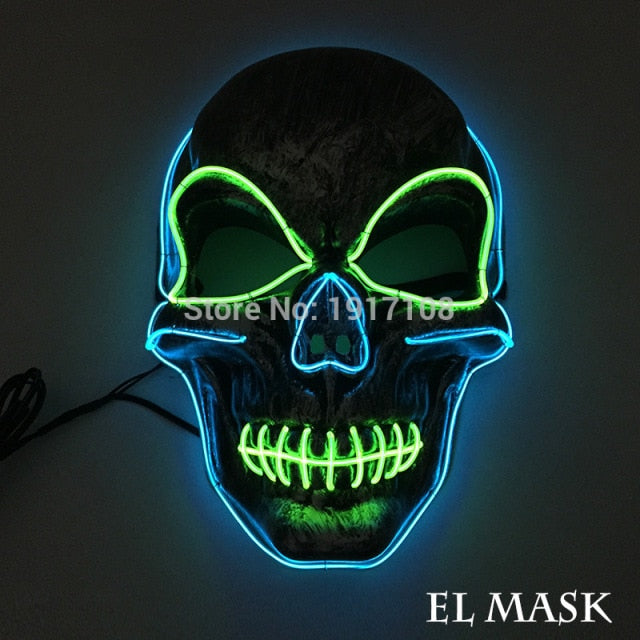 LED Neon Light Horror Masks Set