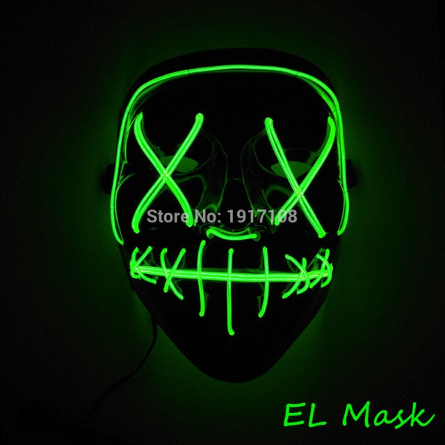 LED Neon Light Horror Masks Set