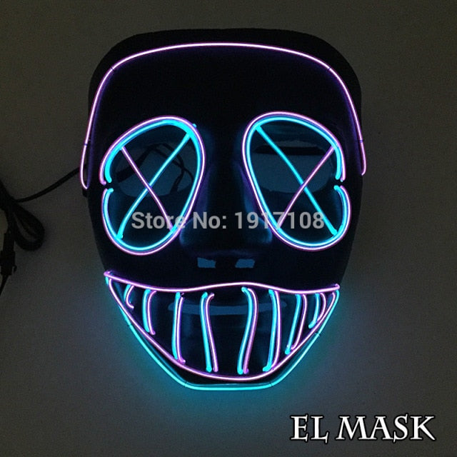 LED Neon Light Horror Masks Set