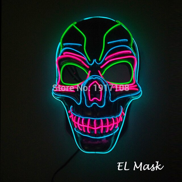 LED Neon Light Horror Masks Set