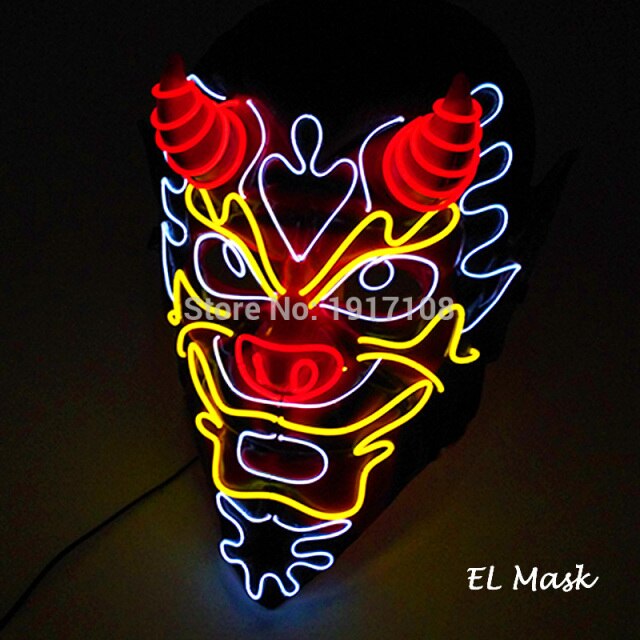 LED Neon Light Horror Masks Set