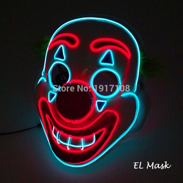 LED Neon Light Horror Masks Set
