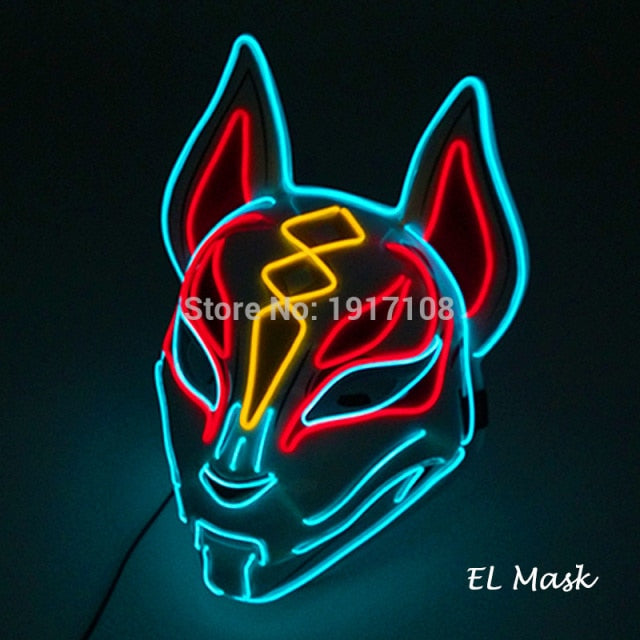 LED Neon Light Horror Masks Set