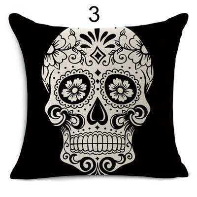 Mexican Style Cushion Covers Skull Pattern
