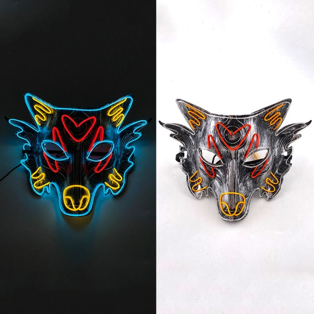 Glowing Neon EL Party Mask Halloween LED Mask