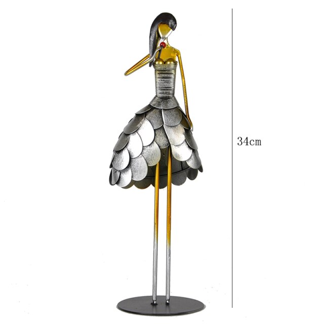 Metal Female Statue For Table Decoration