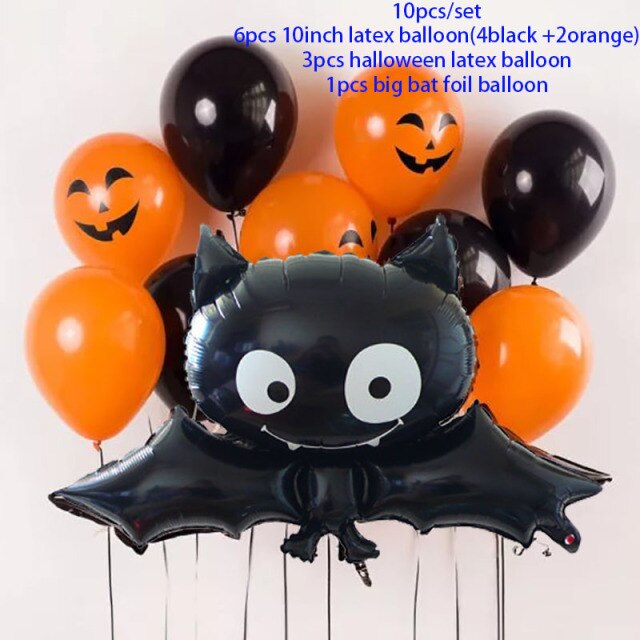 Halloween Decorations Bat Skull Ghost Pumpkin Balloons