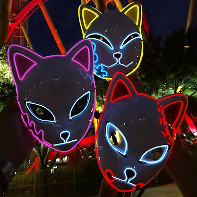 Glowing Neon EL Party Mask Halloween LED Mask