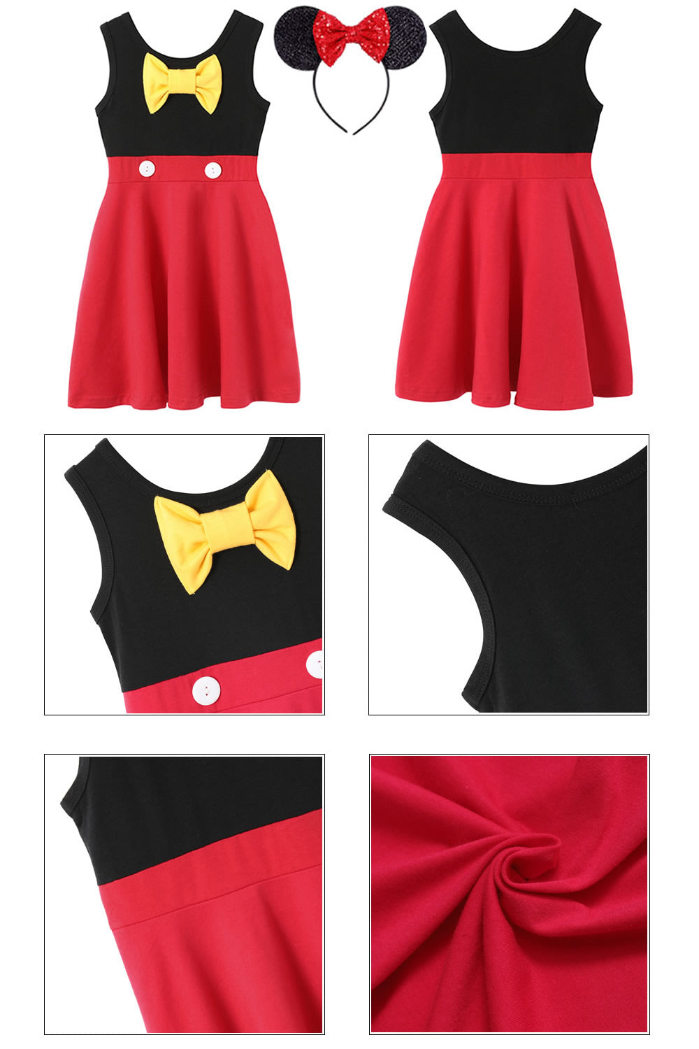 Mickey Princess Dress For Halloween Cosplay