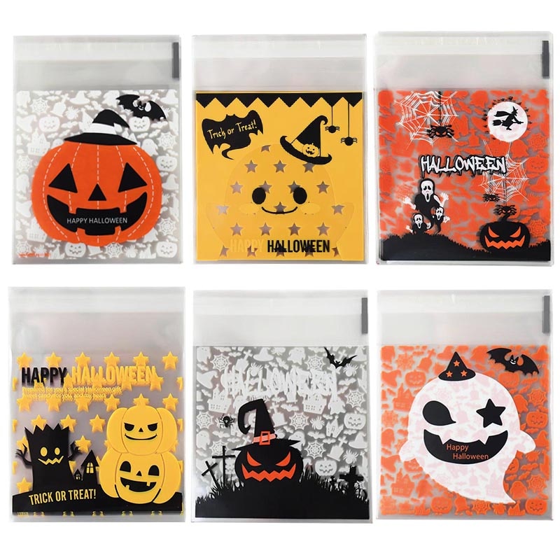 Horror Pumpkin Themed Halloween Candy Bag